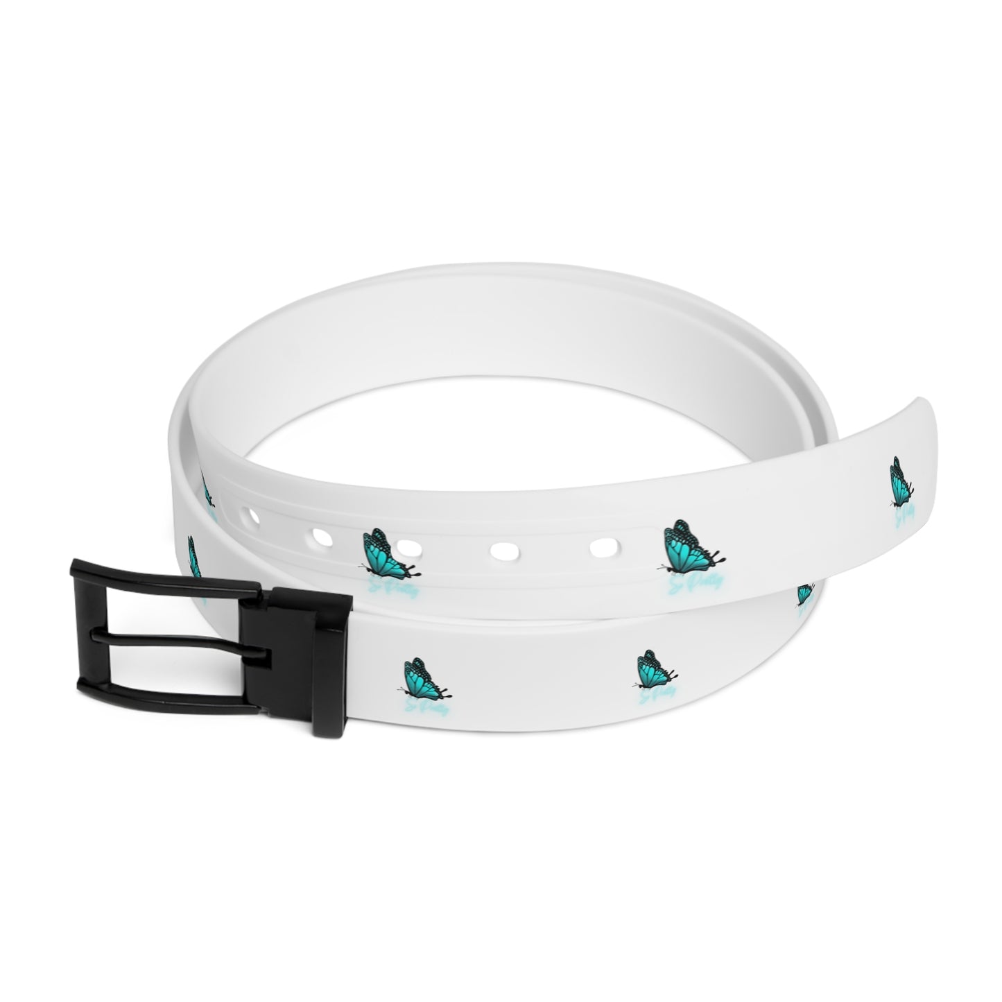So Pretty Turquoise Butterfly logo belt