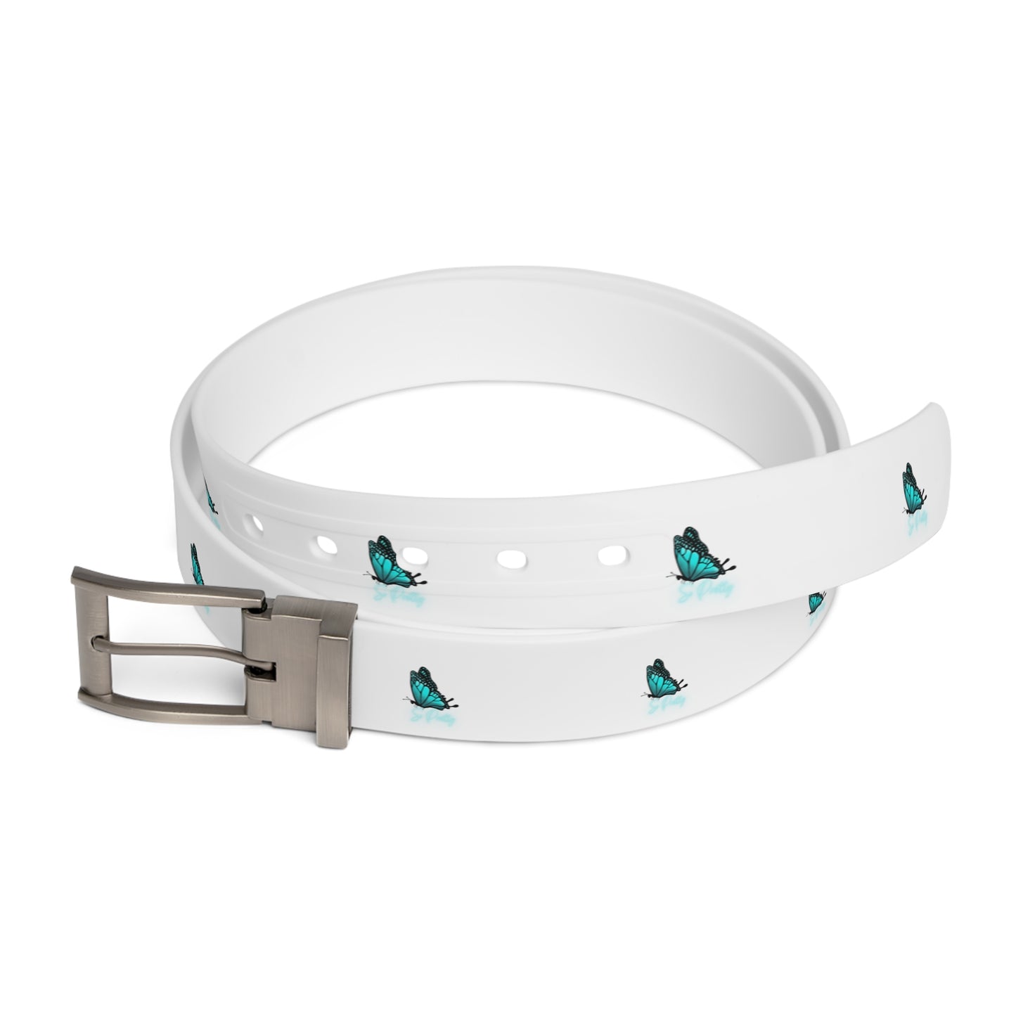 So Pretty Turquoise Butterfly logo belt