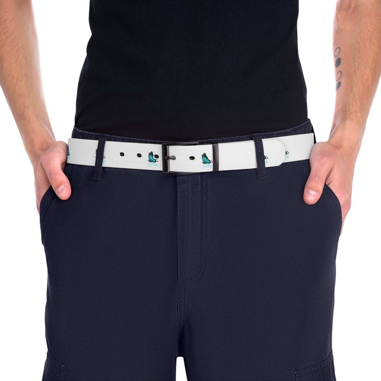 So Pretty Turquoise Butterfly logo belt