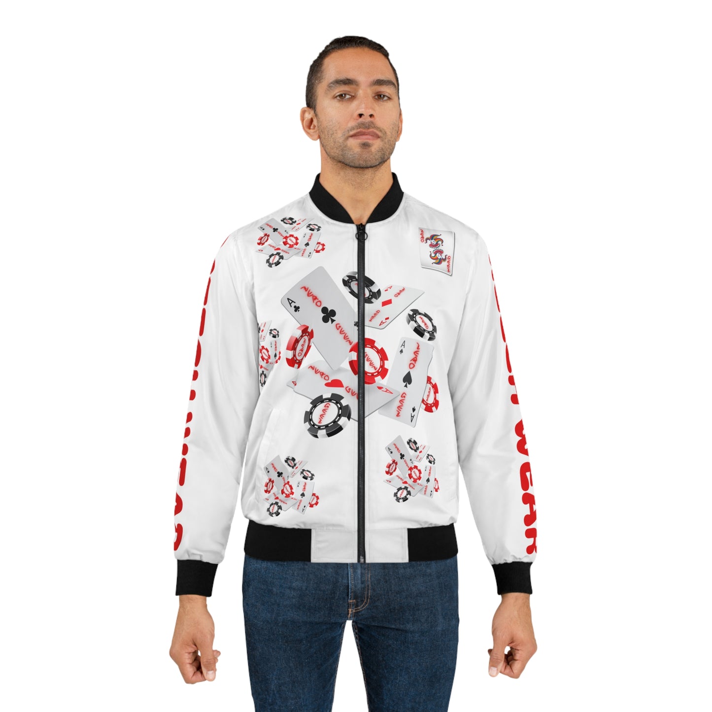 ZER0 GEEZ The Gambler Men's Bomber Jacket (AOP)