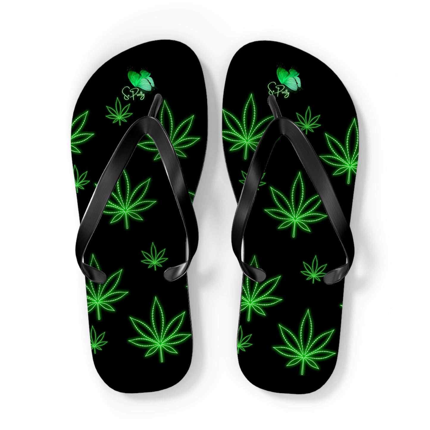 So Pretty Spleef leaf Flip Flops