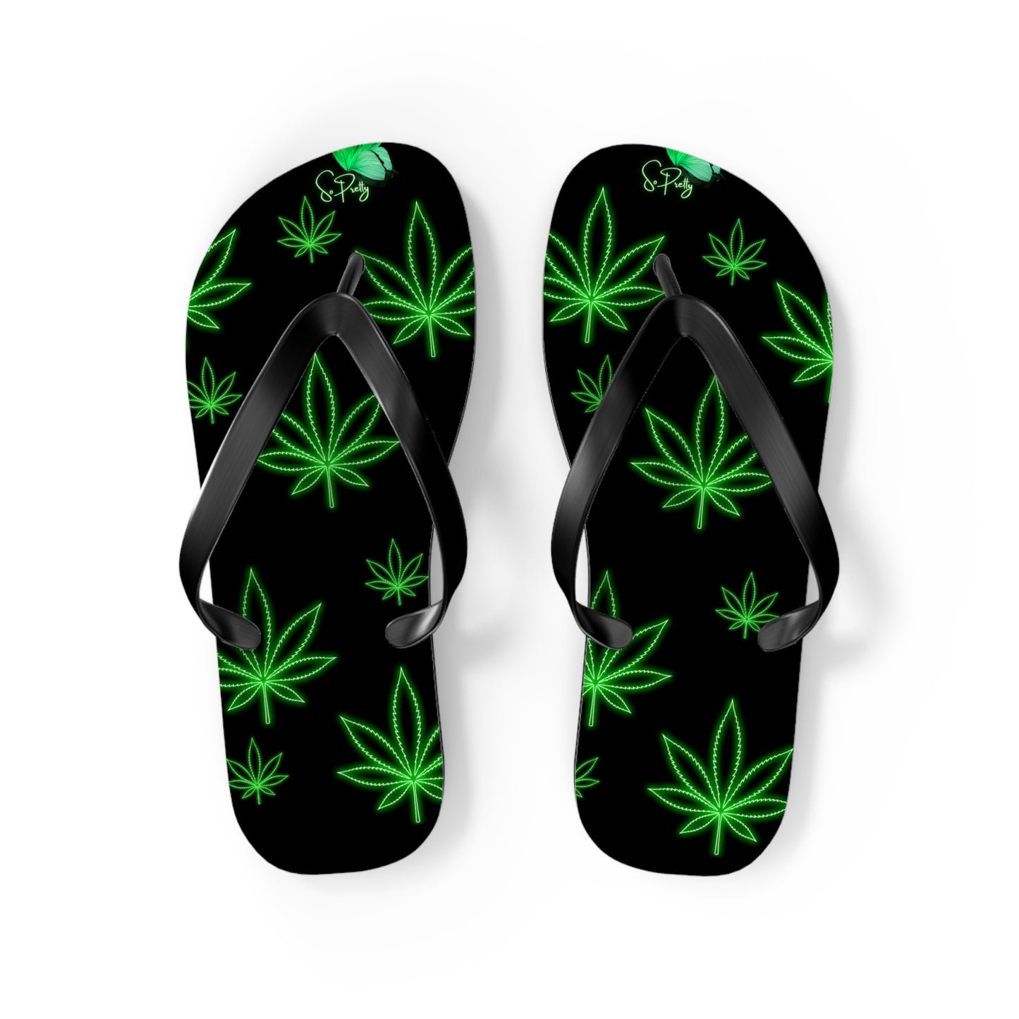 So Pretty Spleef leaf Flip Flops