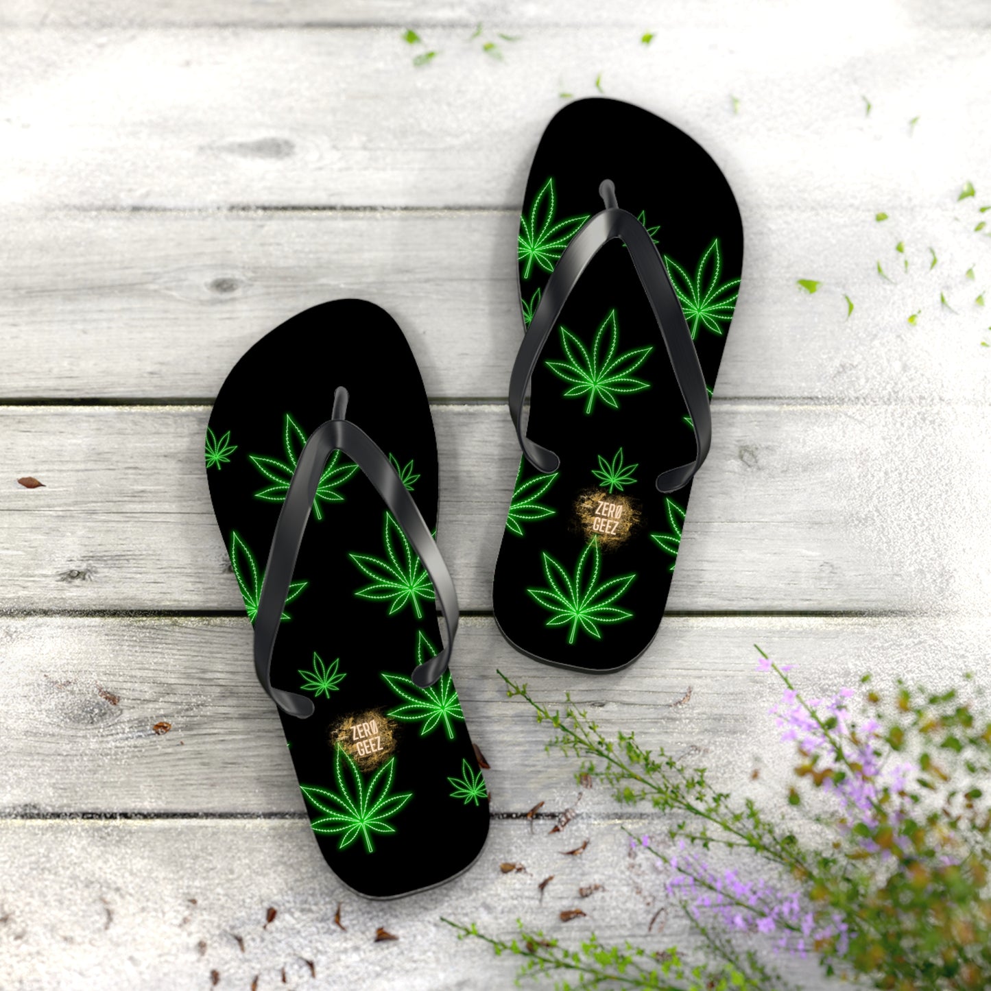 zer0geez Spleef leaf Flip Flops