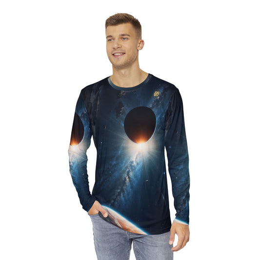 Men's Long Sleeve Eclipse Shirt with Zer0 Geez logo(AOP)