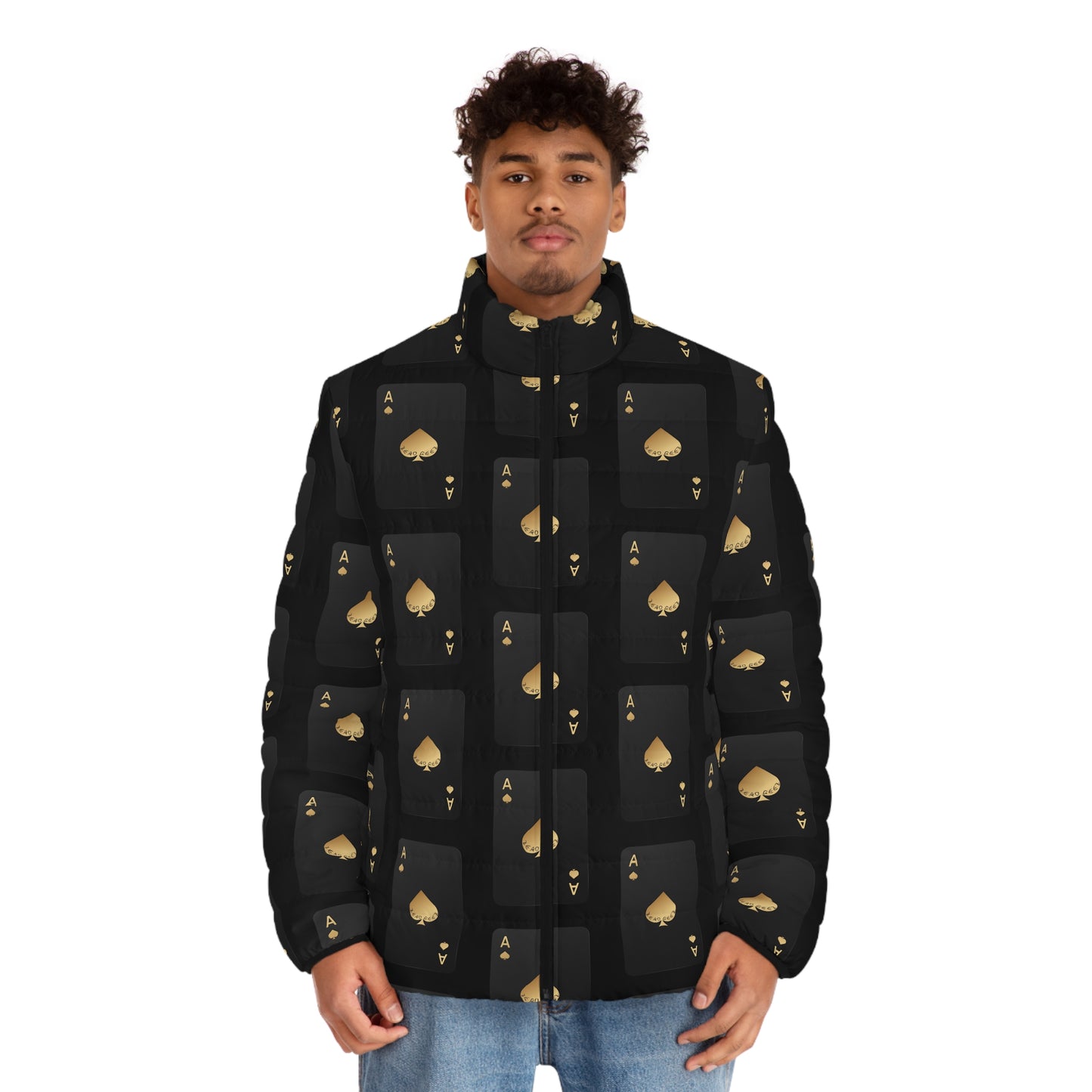 Men's ZER0 GEEZ Aces Up Puffer Jacket (AOP)