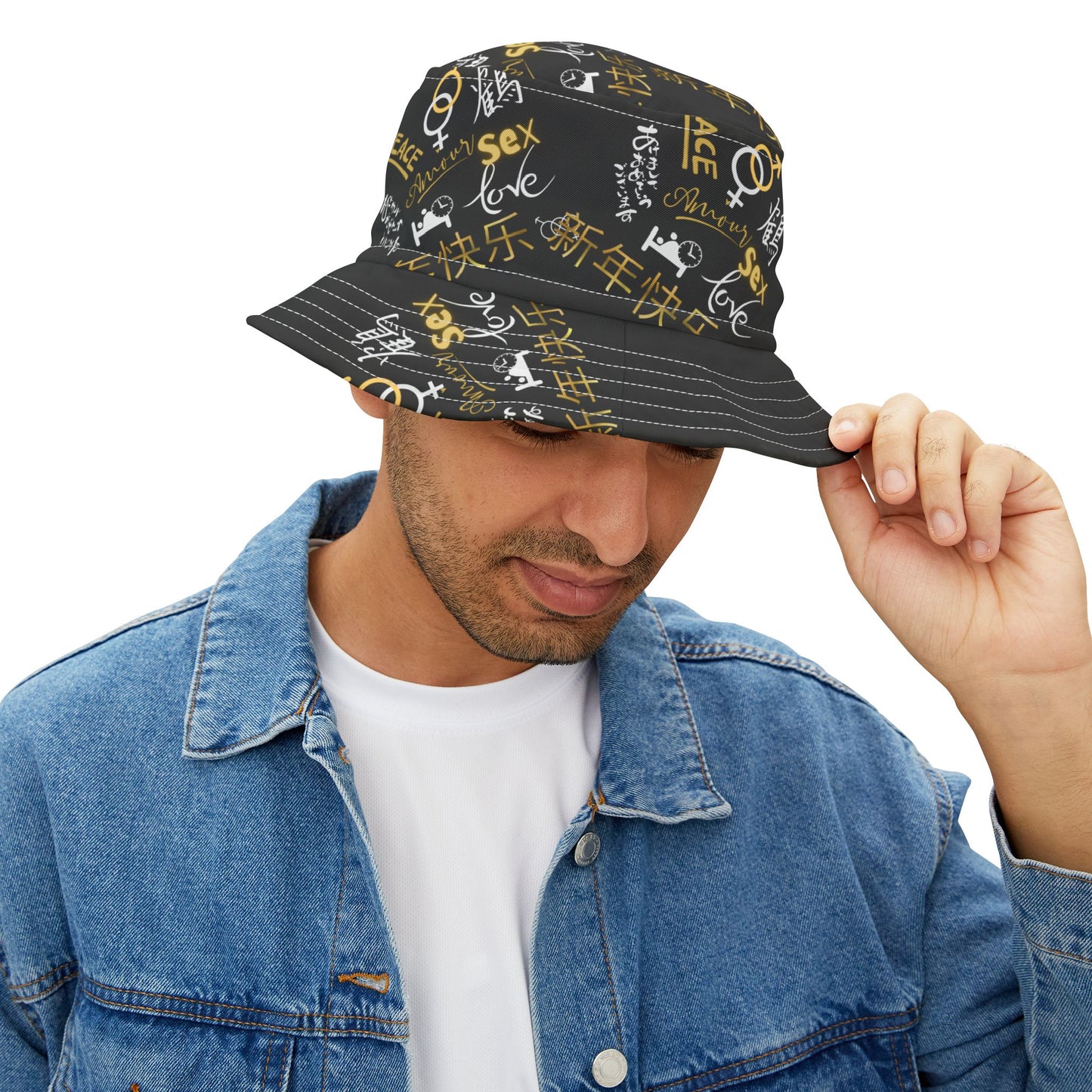 zer0geez Love, SEX, peace Bucket Hat (AOP)