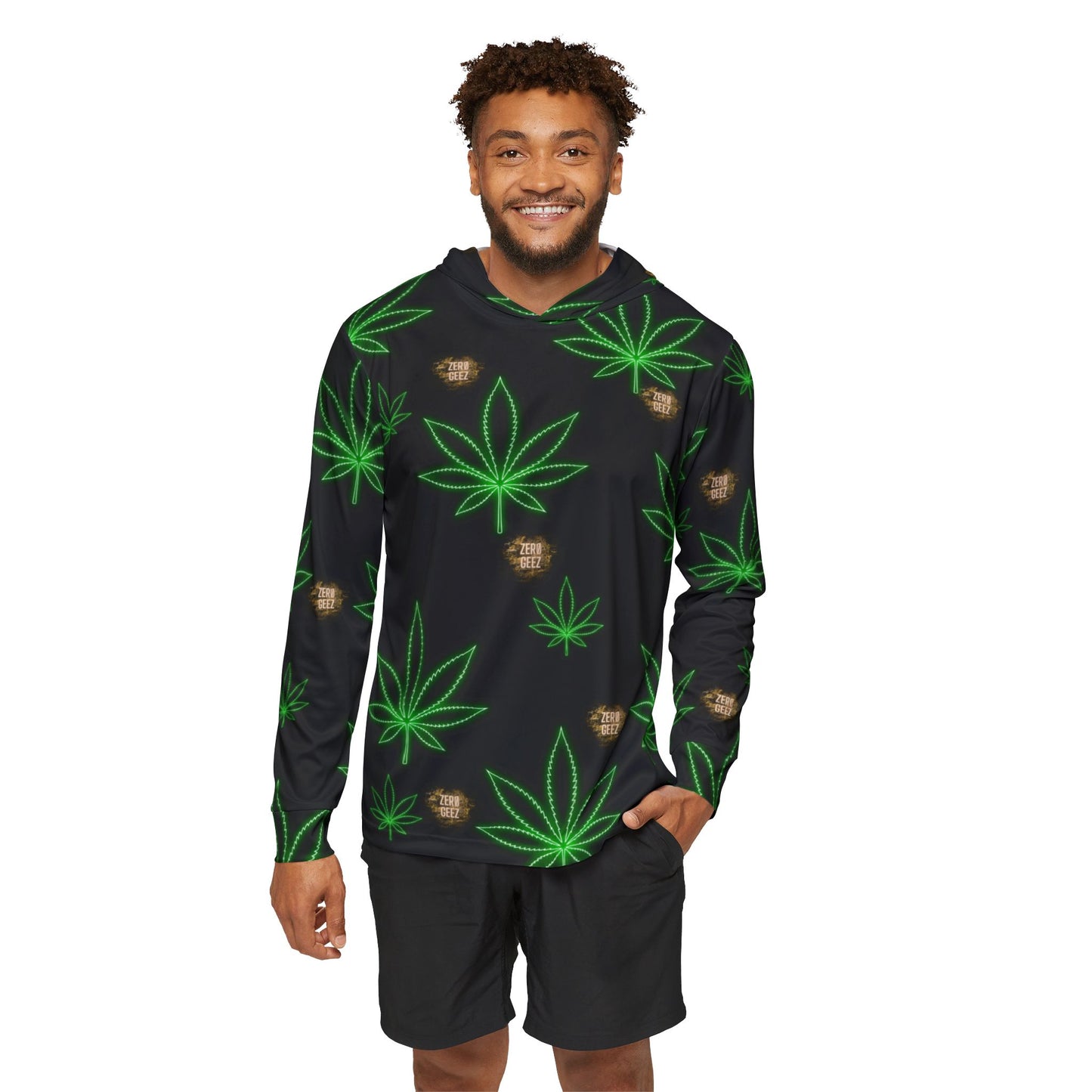 zer0geez Spleef Leaf Men's Sports Warmup Hoodie (AOP)