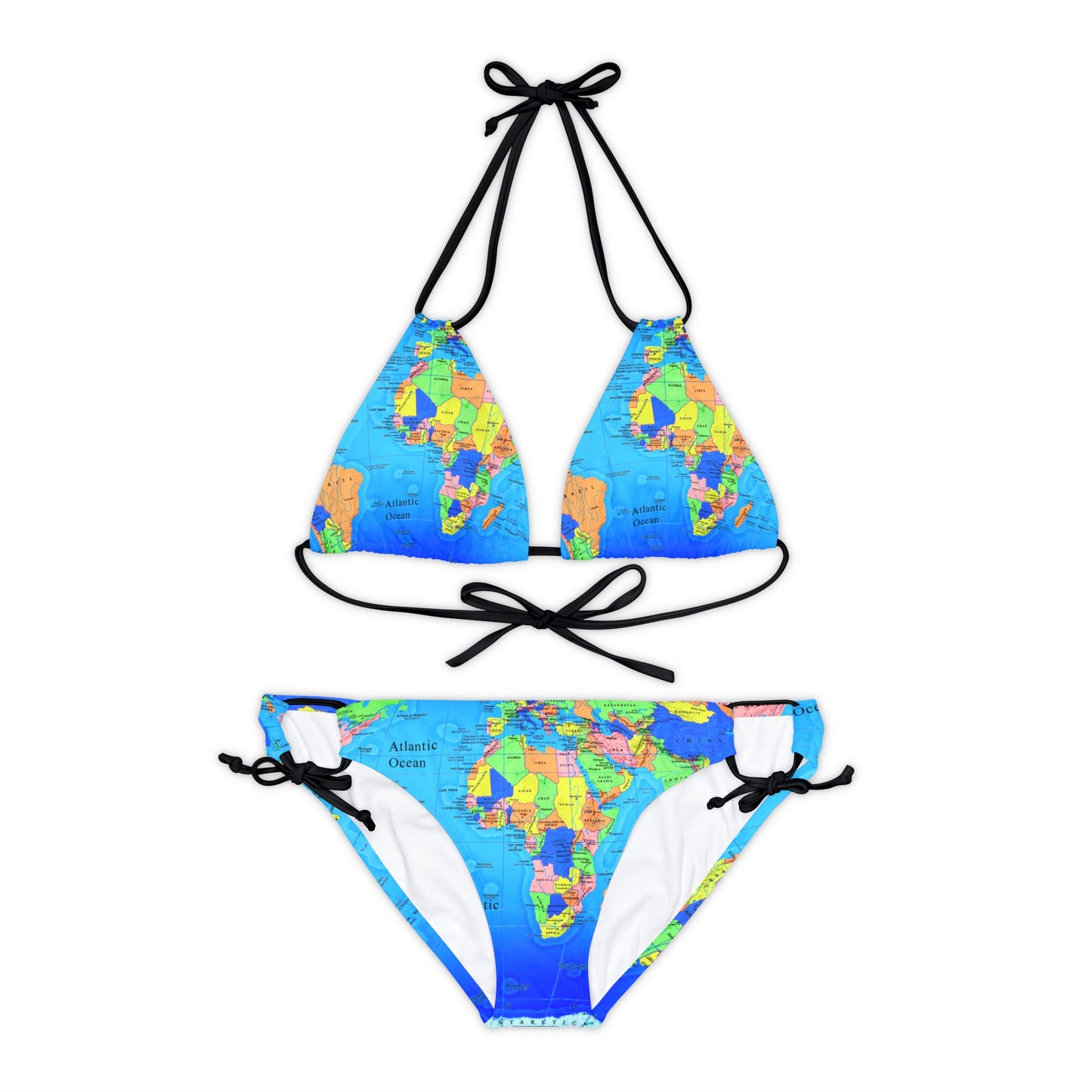 Strappy So Pretty View of the World Bikini Set (AOP)