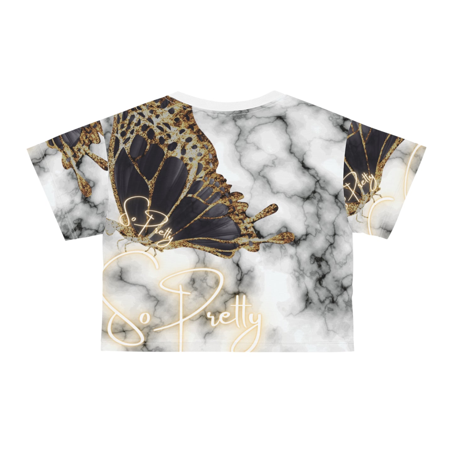 So Pretty Marbleized Crop Tee (AOP)