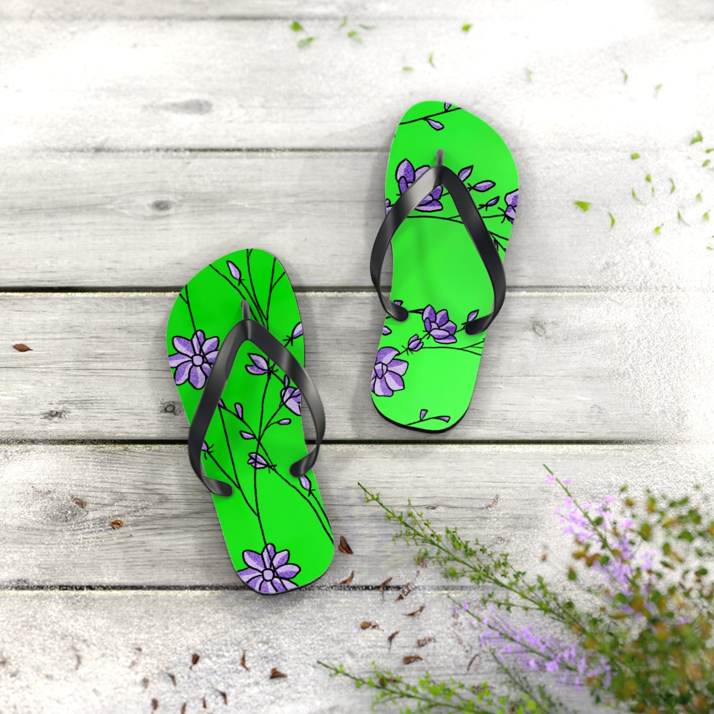 So Pretty Abound with Lillies Flip Flops