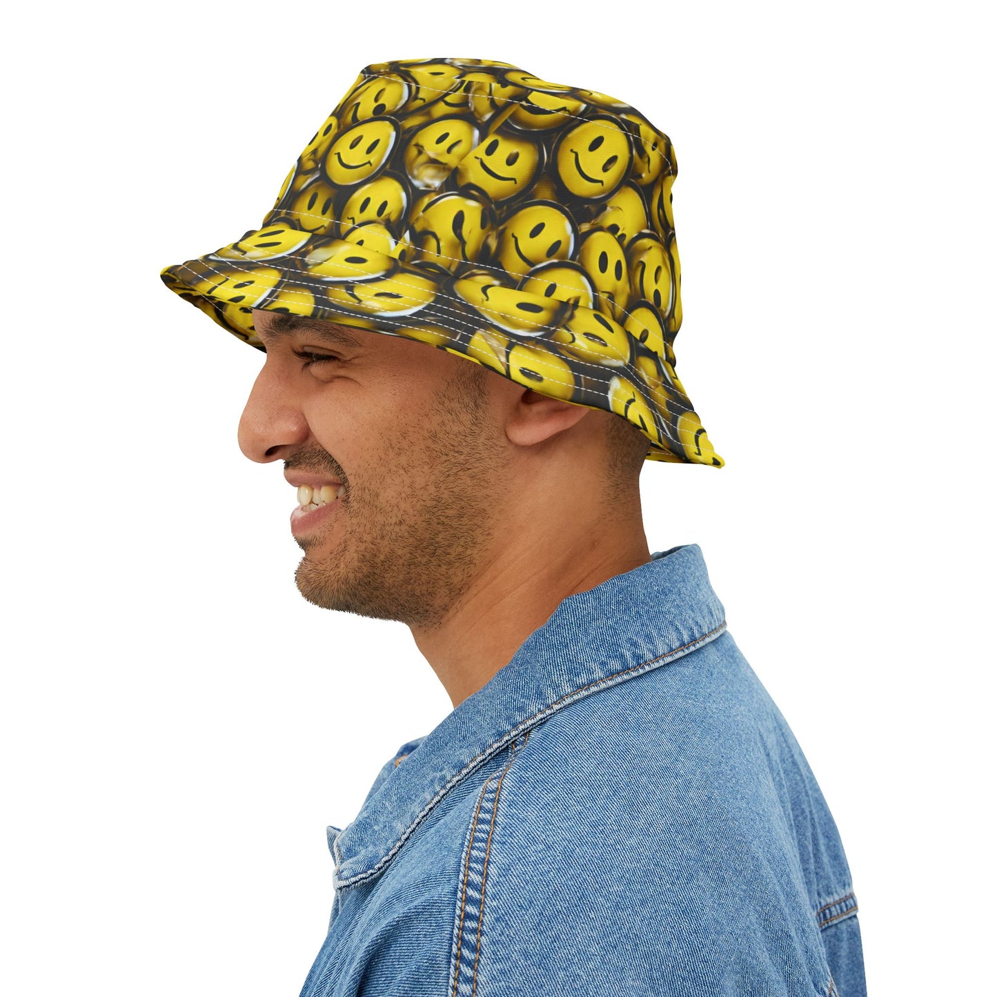 So Pretty Smiley Face Bucket Hat (AOP)