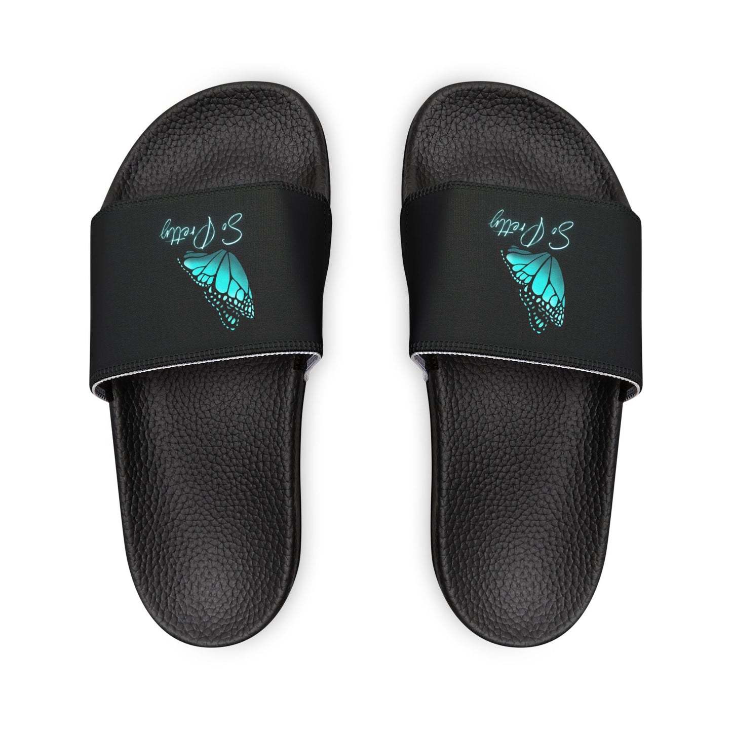 So Pretty Turquoise Butterfly Women's Removable-Strap Sandals