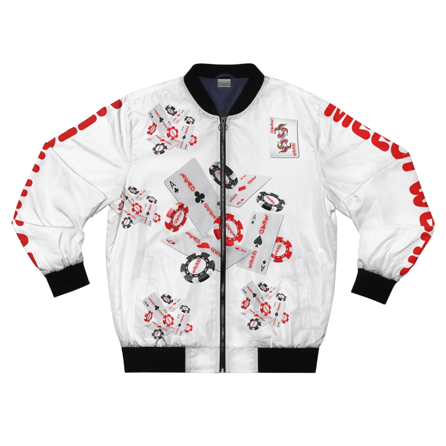 ZER0 GEEZ The Gambler Men's Bomber Jacket (AOP)