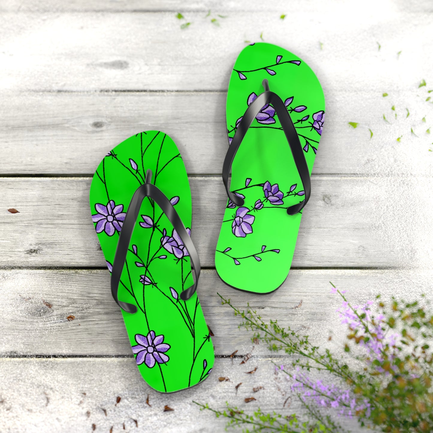 So Pretty Abound with Lillies Flip Flops