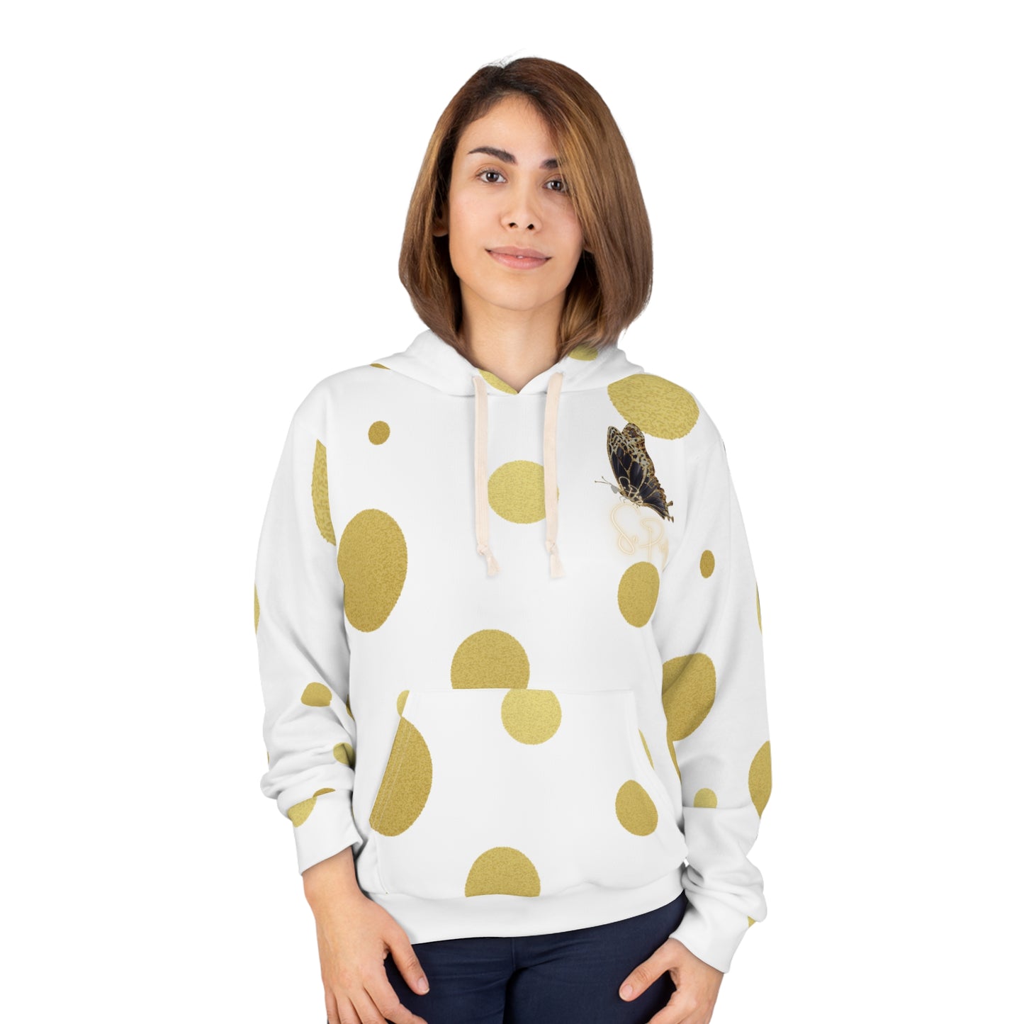 Unisex Pullover Seeing Spots Hoodie with So Pretty logo (AOP)