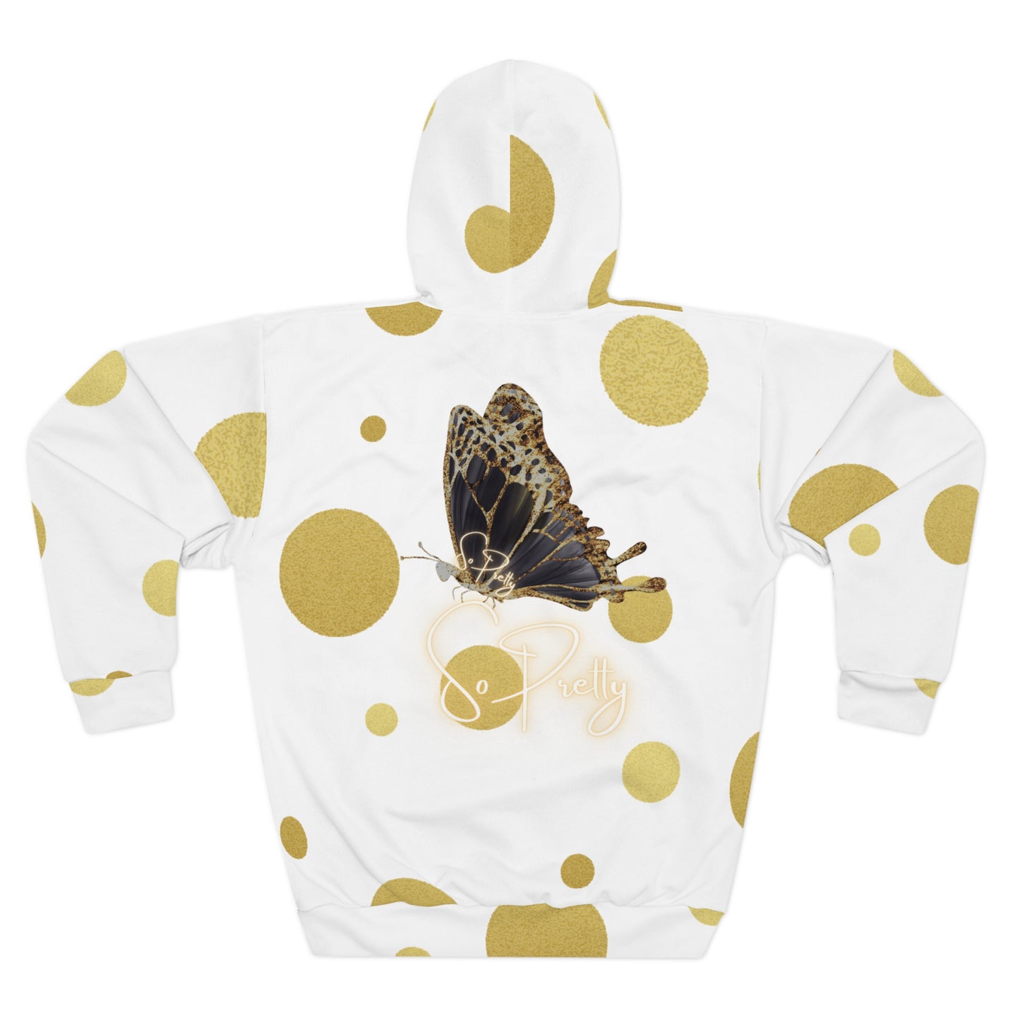 Unisex Pullover Seeing Spots Hoodie with So Pretty logo (AOP)