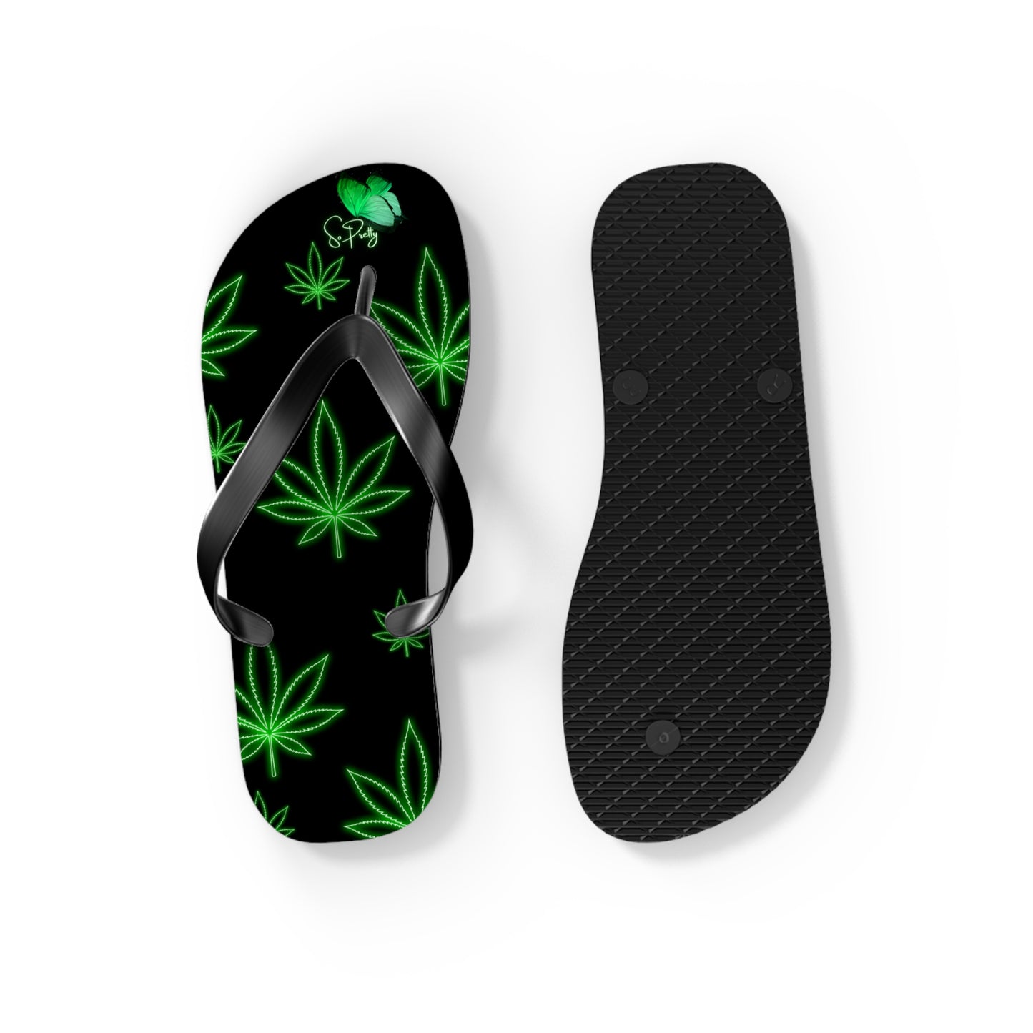 So Pretty Spleef leaf Flip Flops