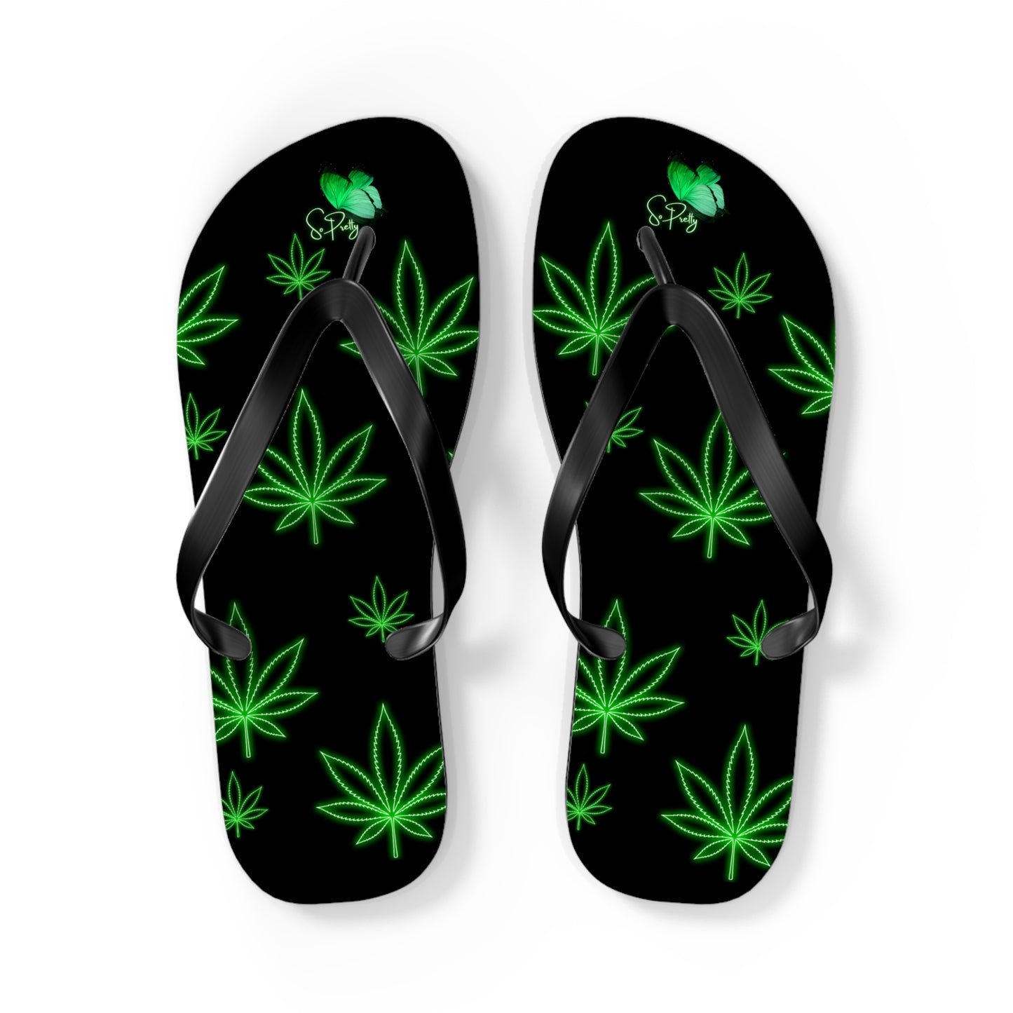 So Pretty Spleef leaf Flip Flops