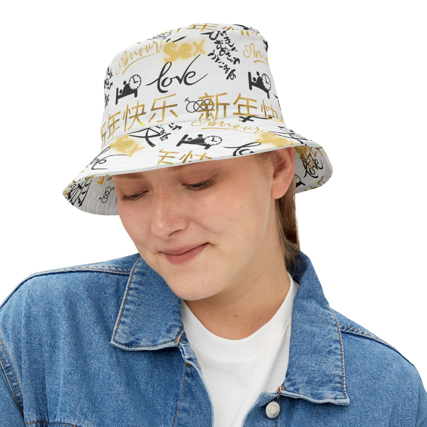 zer0geez Love, SEX, peace Bucket Hat (AOP)