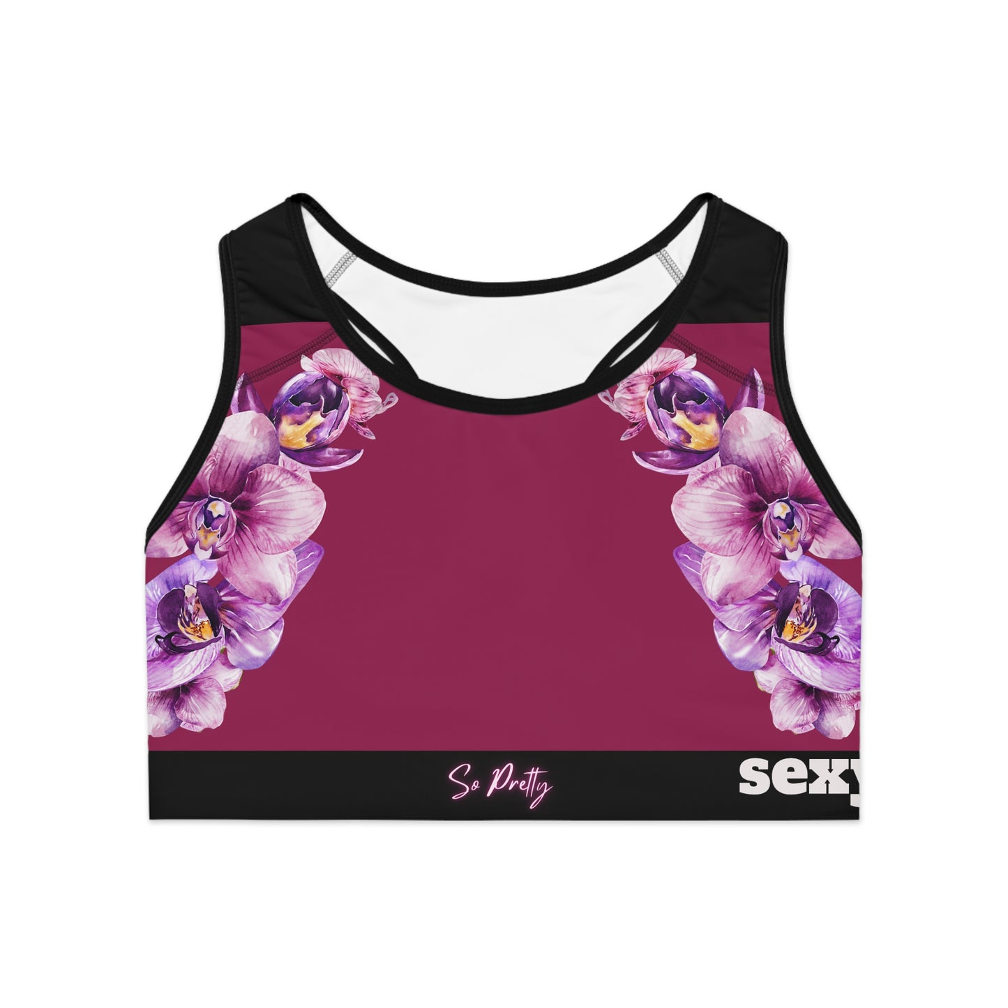 So Pretty Orchid Splash sports Bra (AOP)