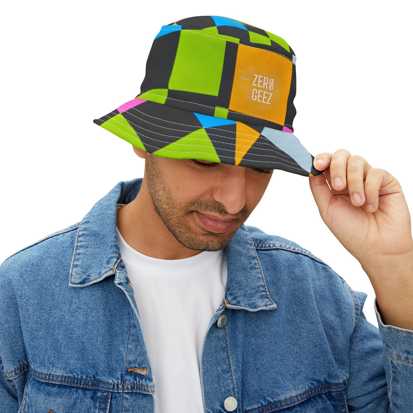 ZER0 GEEZ  Colorful Chex Bucket Hat (AOP)