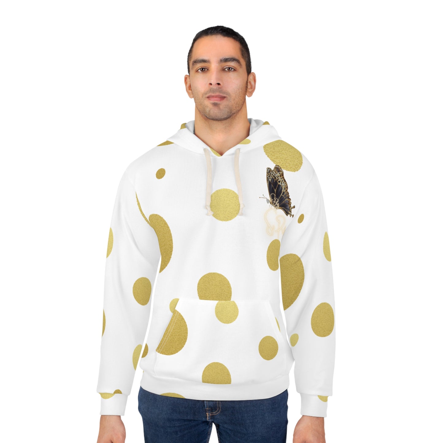 Unisex Pullover Seeing Spots Hoodie with So Pretty logo (AOP)