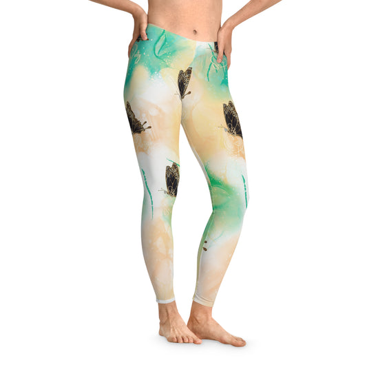 Stretchy, Gold Dusted So Pretty Leggings with So Pretty logo (AOP)