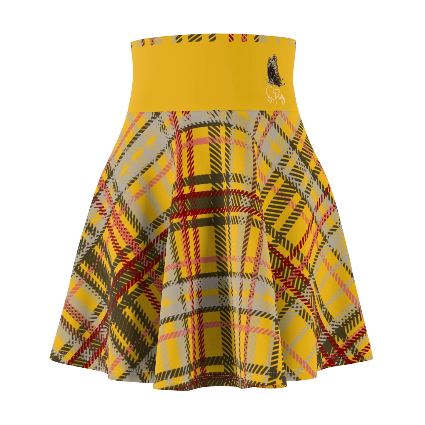 So Pretty Clad in Plaid Women's Skater Skirt (AOP)