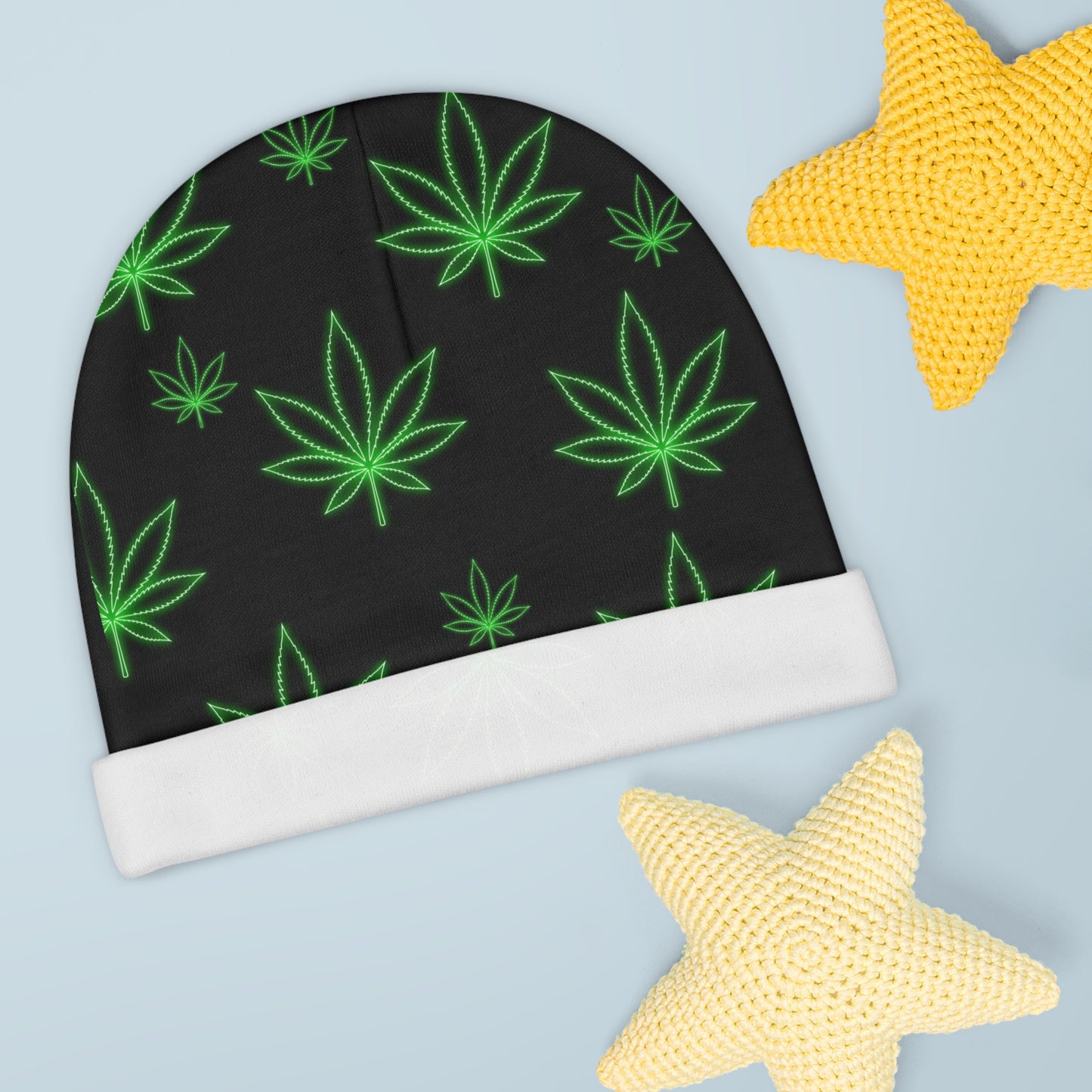 zer0geez Spleef Leaf Baby Beanie (AOP)