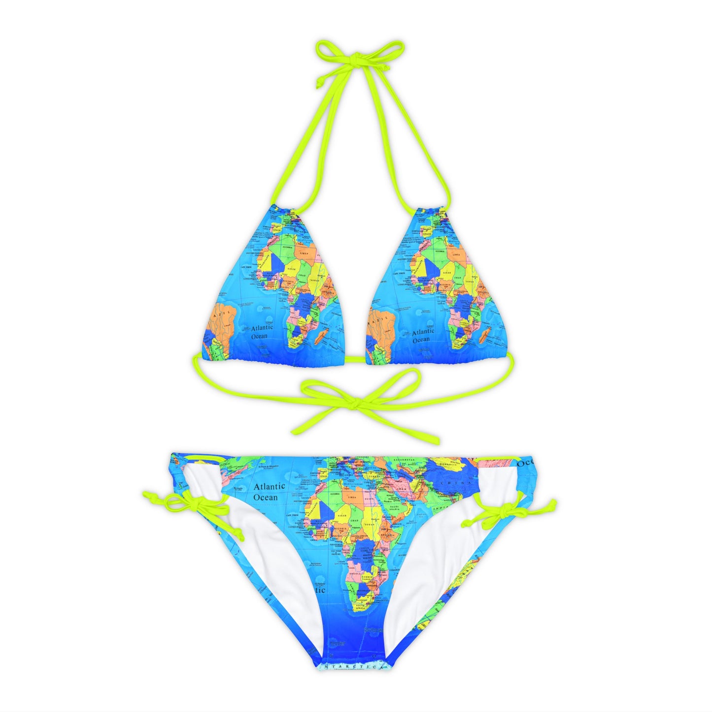 Strappy So Pretty View of the World Bikini Set (AOP)