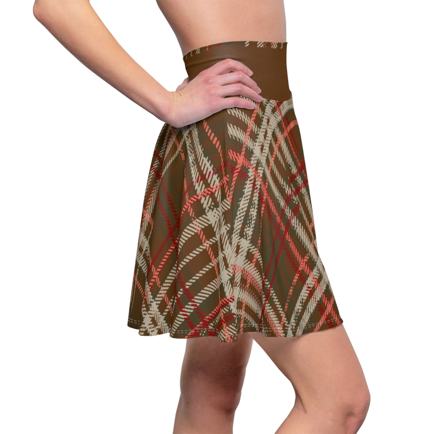 So Pretty Clad in Plaid Women's Skater Skirt (AOP)