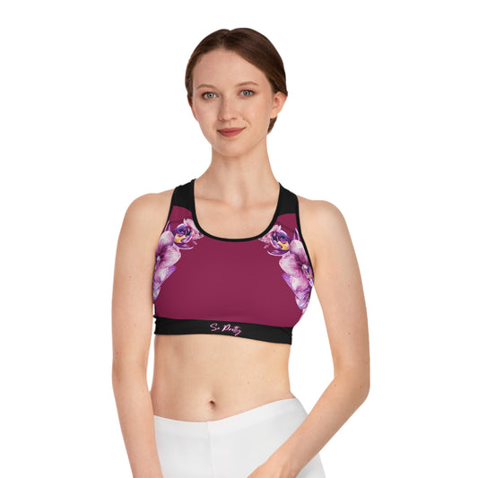 So Pretty Orchid Splash sports Bra (AOP)