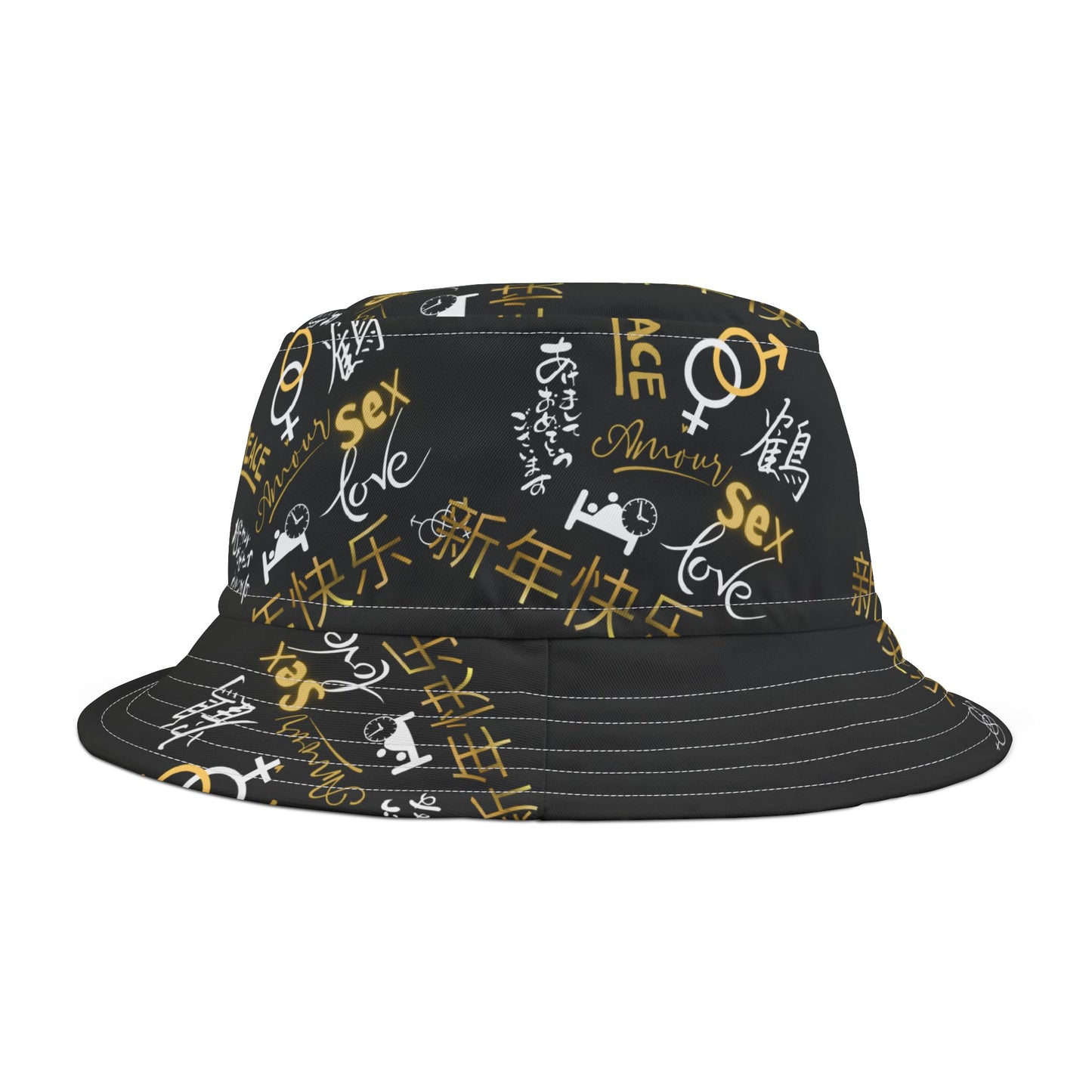 zer0geez Love, SEX, peace Bucket Hat (AOP)