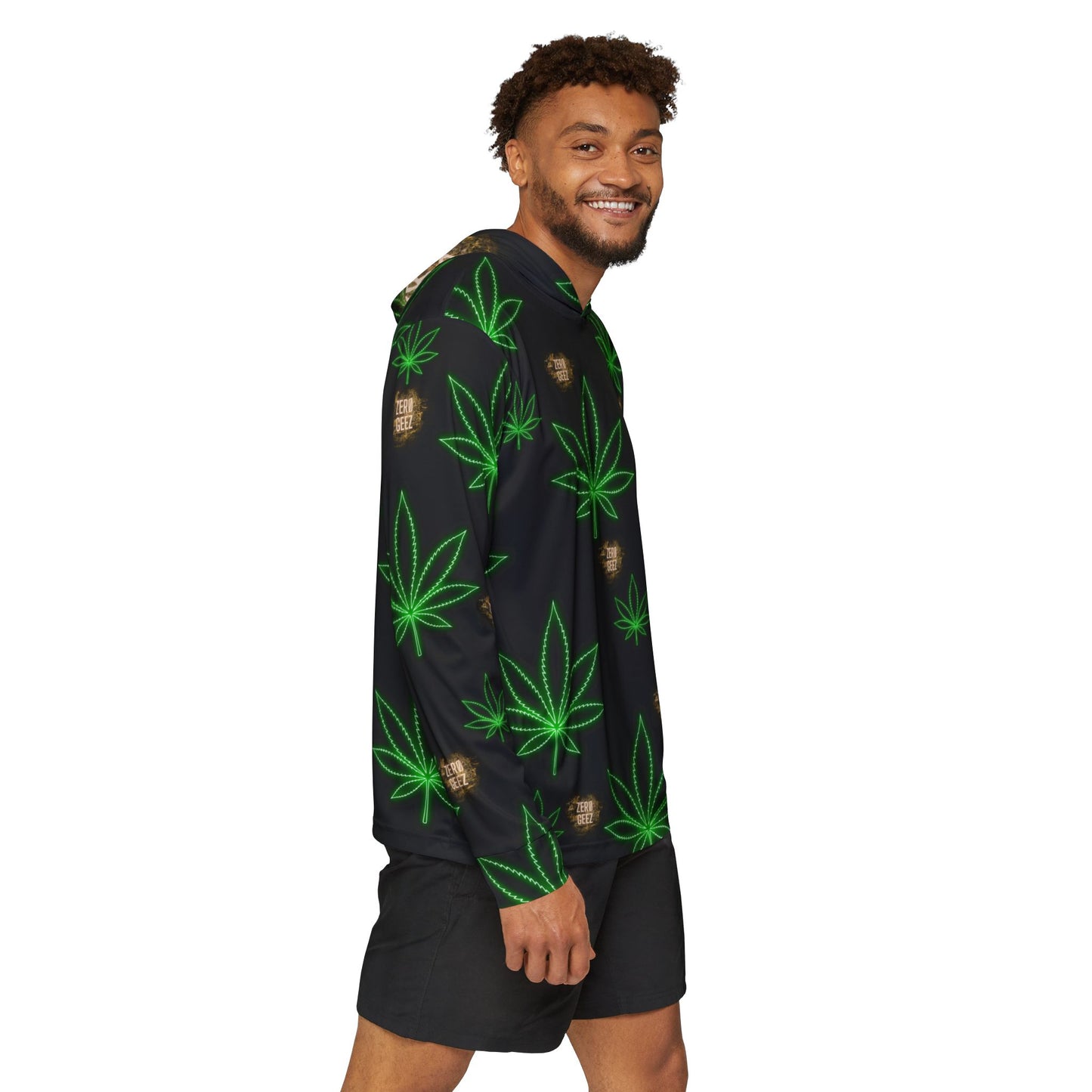 zer0geez Spleef Leaf Men's Sports Warmup Hoodie (AOP)