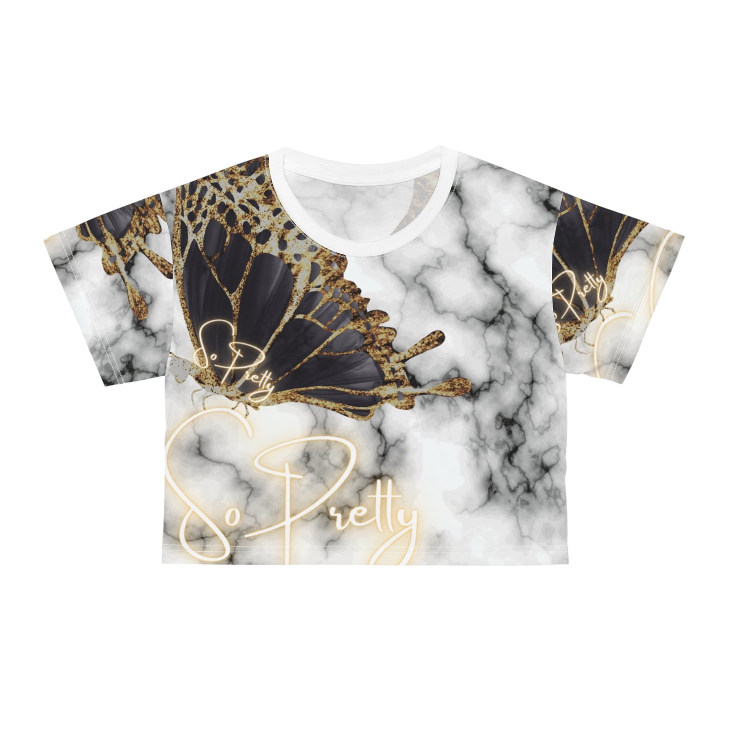 So Pretty Marbleized Crop Tee (AOP)