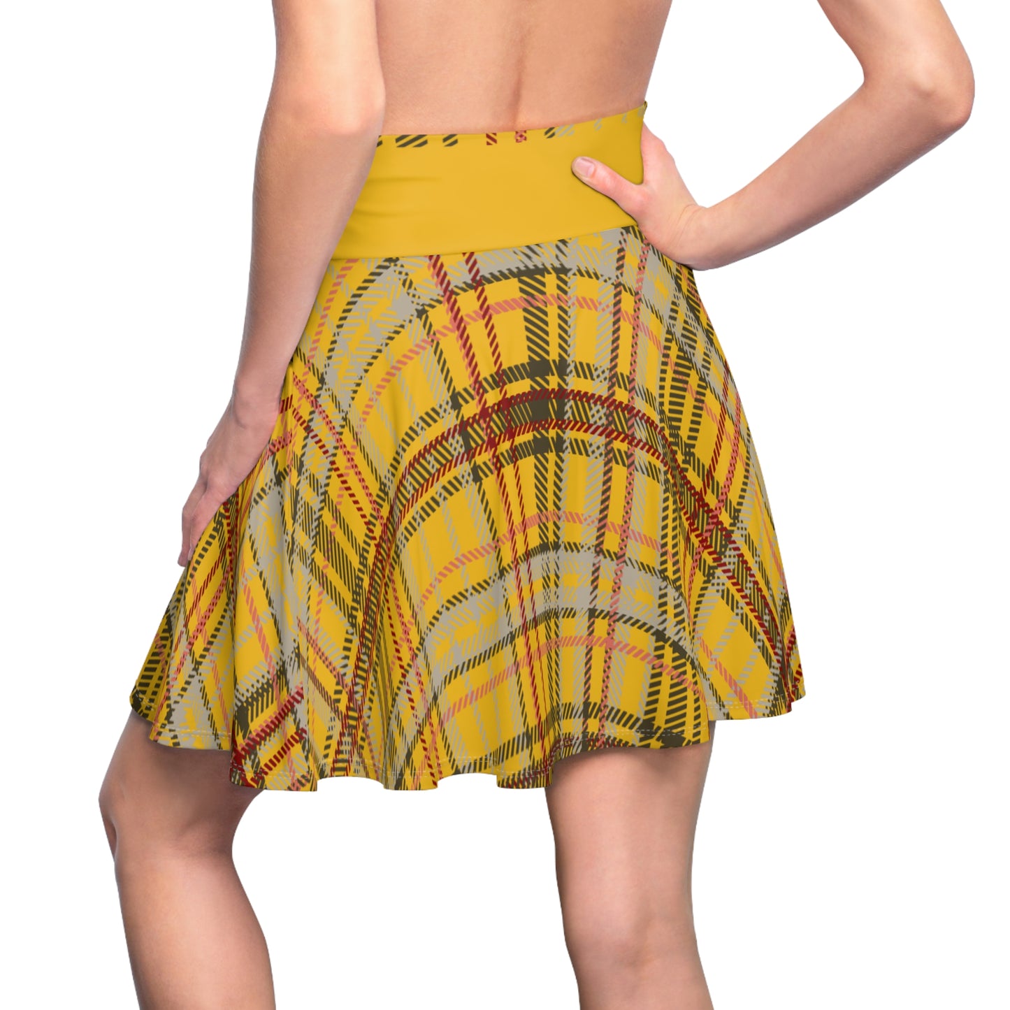 So Pretty Clad in Plaid Women's Skater Skirt (AOP)