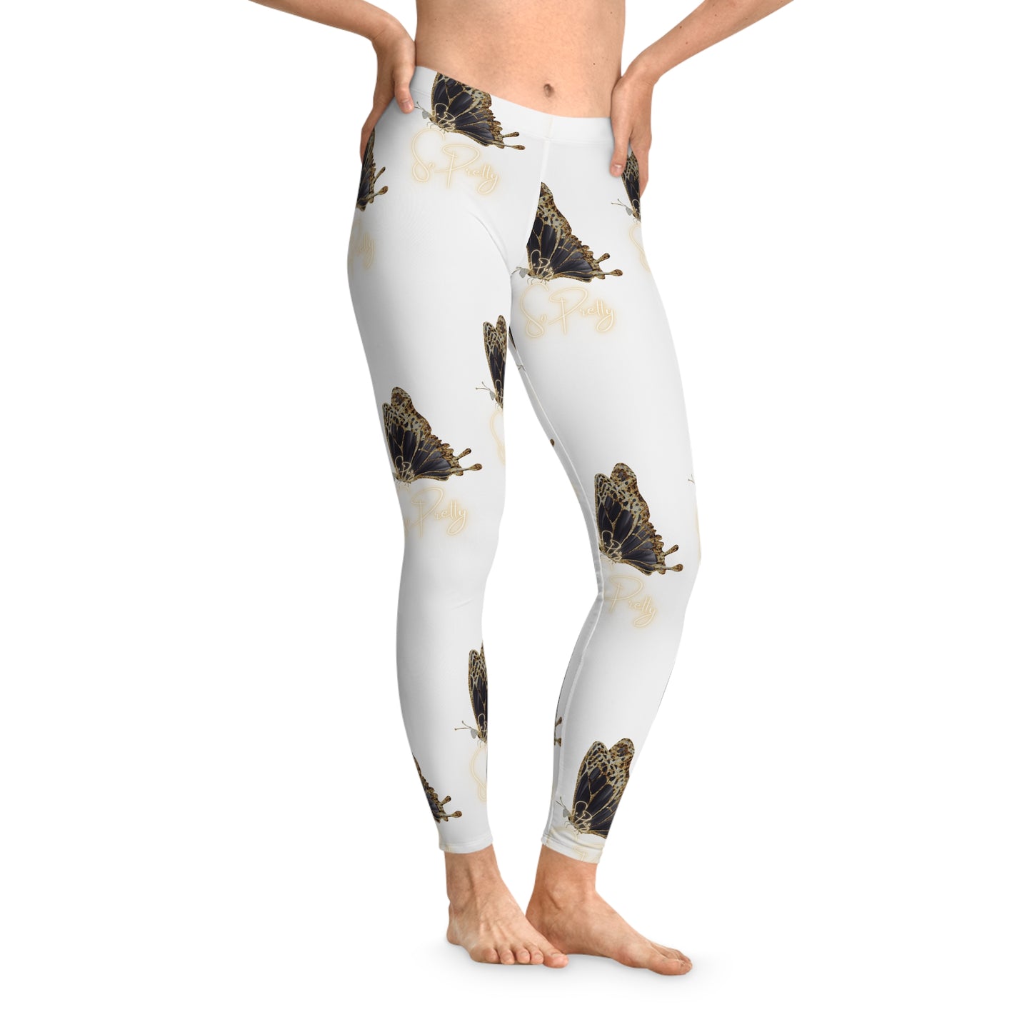 Stretchy Leggings with So Pretty logo (AOP)