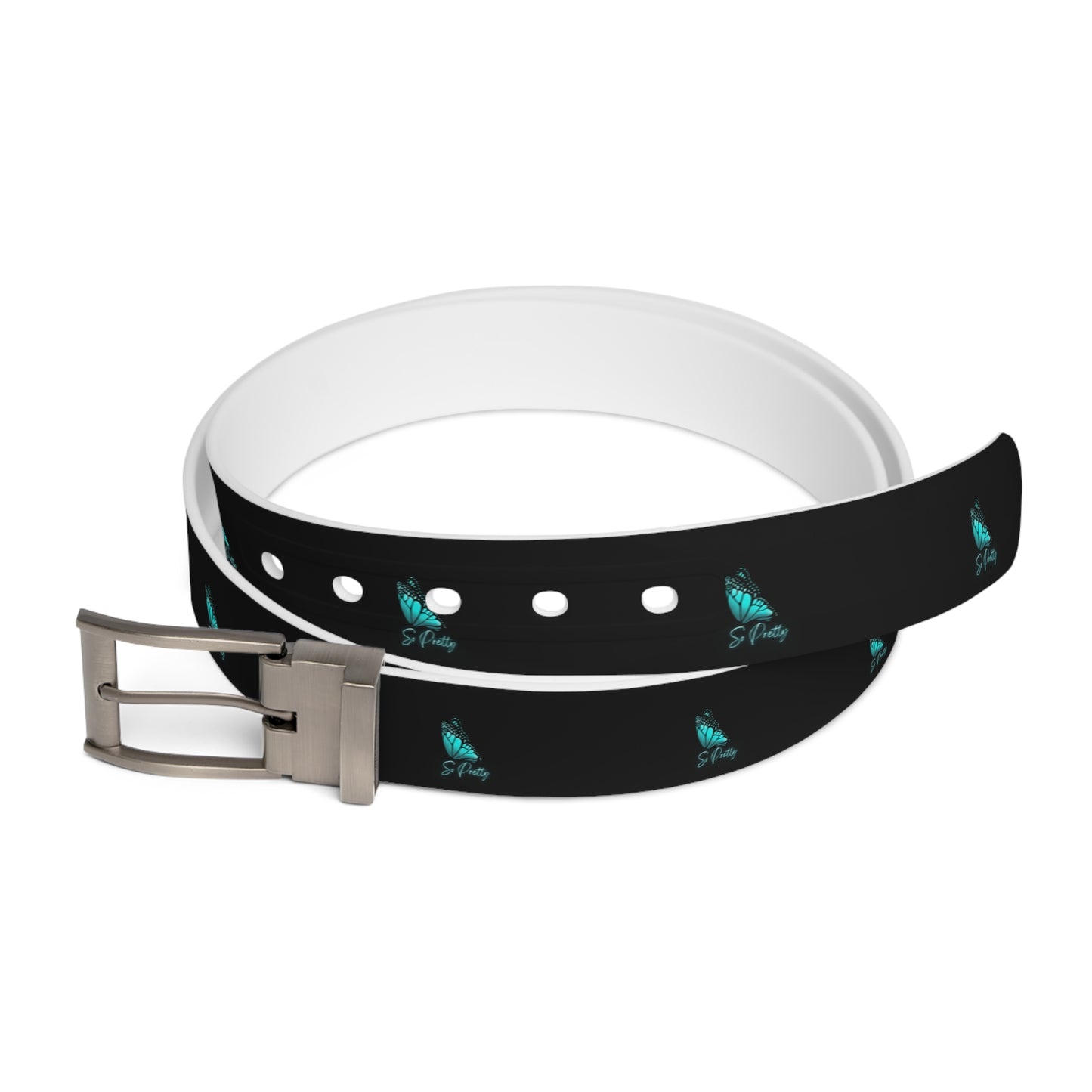 So Pretty Turquoise Butterfly logo belt