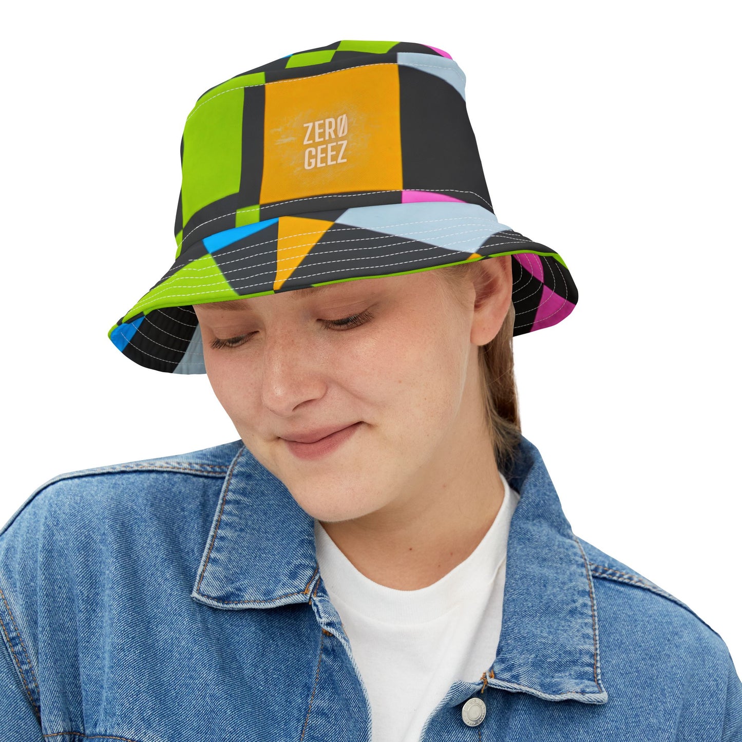 ZER0 GEEZ  Colorful Chex Bucket Hat (AOP)