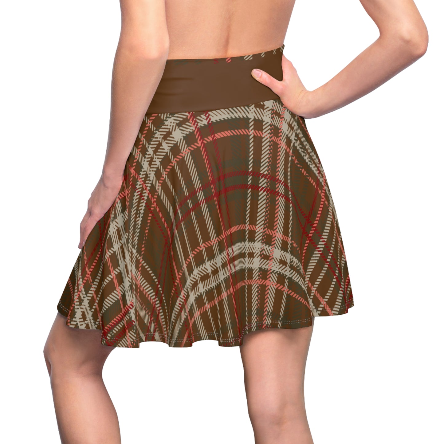 So Pretty Clad in Plaid Women's Skater Skirt (AOP)