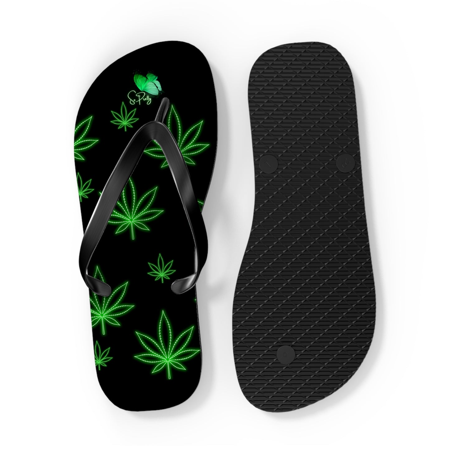 So Pretty Spleef leaf Flip Flops