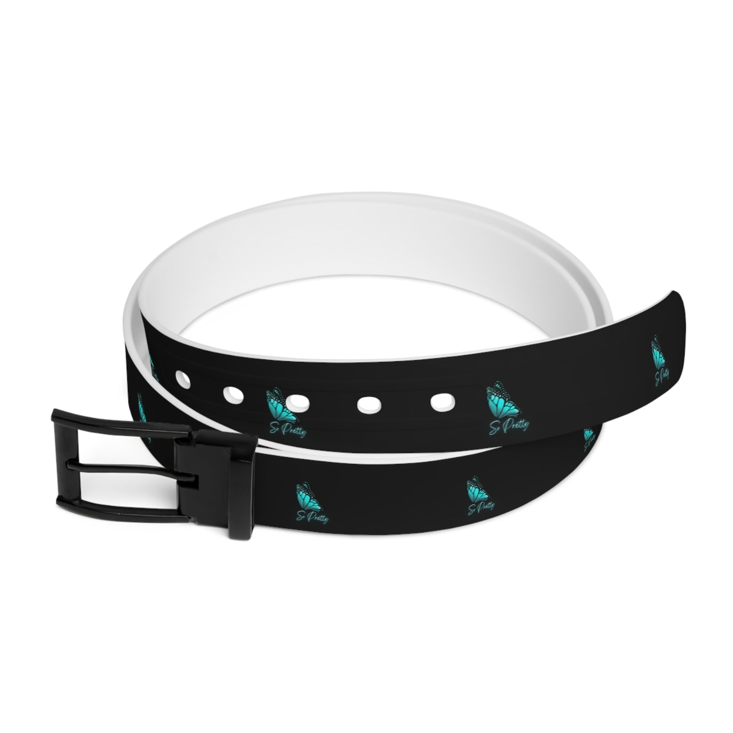 So Pretty Turquoise Butterfly logo belt