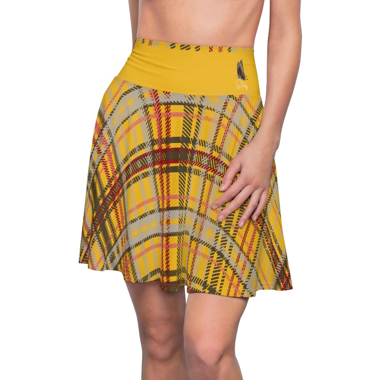 So Pretty Clad in Plaid Women's Skater Skirt (AOP)